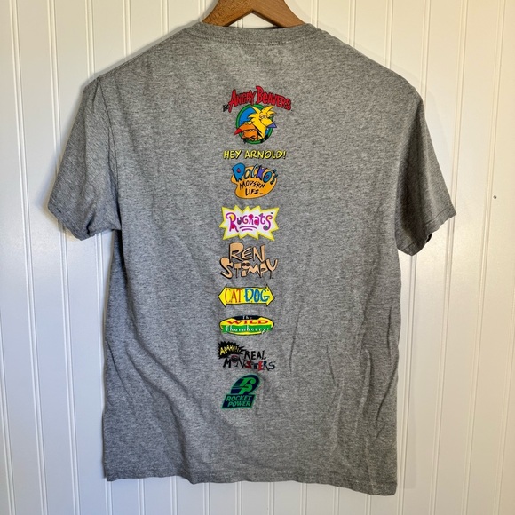 Nickelodeon Gray Graphic 90’s TV Show Collection Short Sleeve Shirt Size Small - Picture 4 of 8